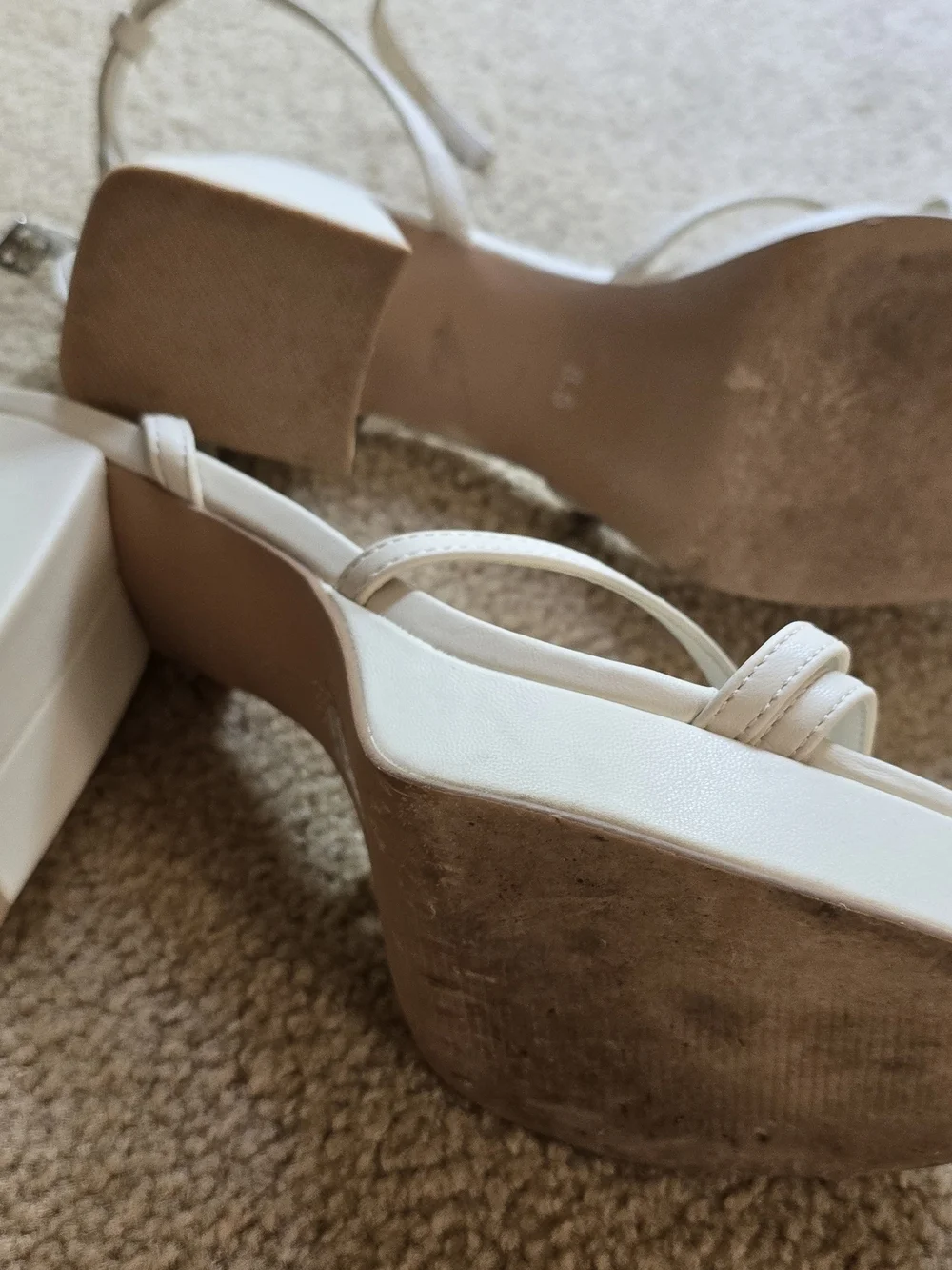 Altar'd State Women's Cream Strappy Block Heel Sandals